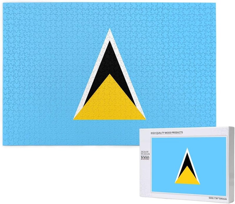 لغز علم سانت لوسيا 1000 قطعة للكبار 29.5 × 19.7 بوصة ديكور المنزل - Image 1